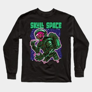 Skull Space Zombie Astronaut Long Sleeve T-Shirt